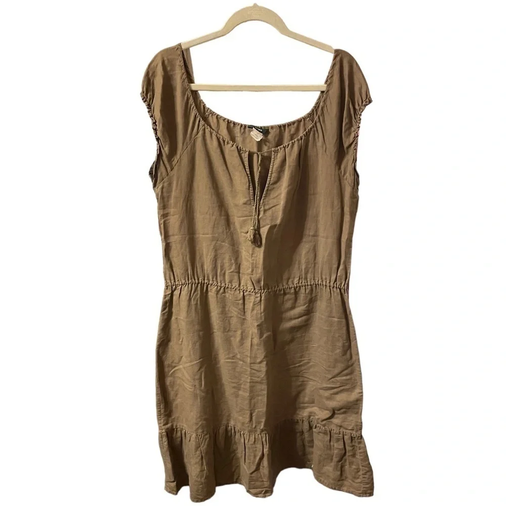 J.Crew Brown Linen Swim Cover Dress